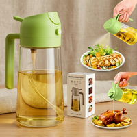 2-in-1 Oil Sprayer and Dispenser Bottle, Glass, 500ml,
