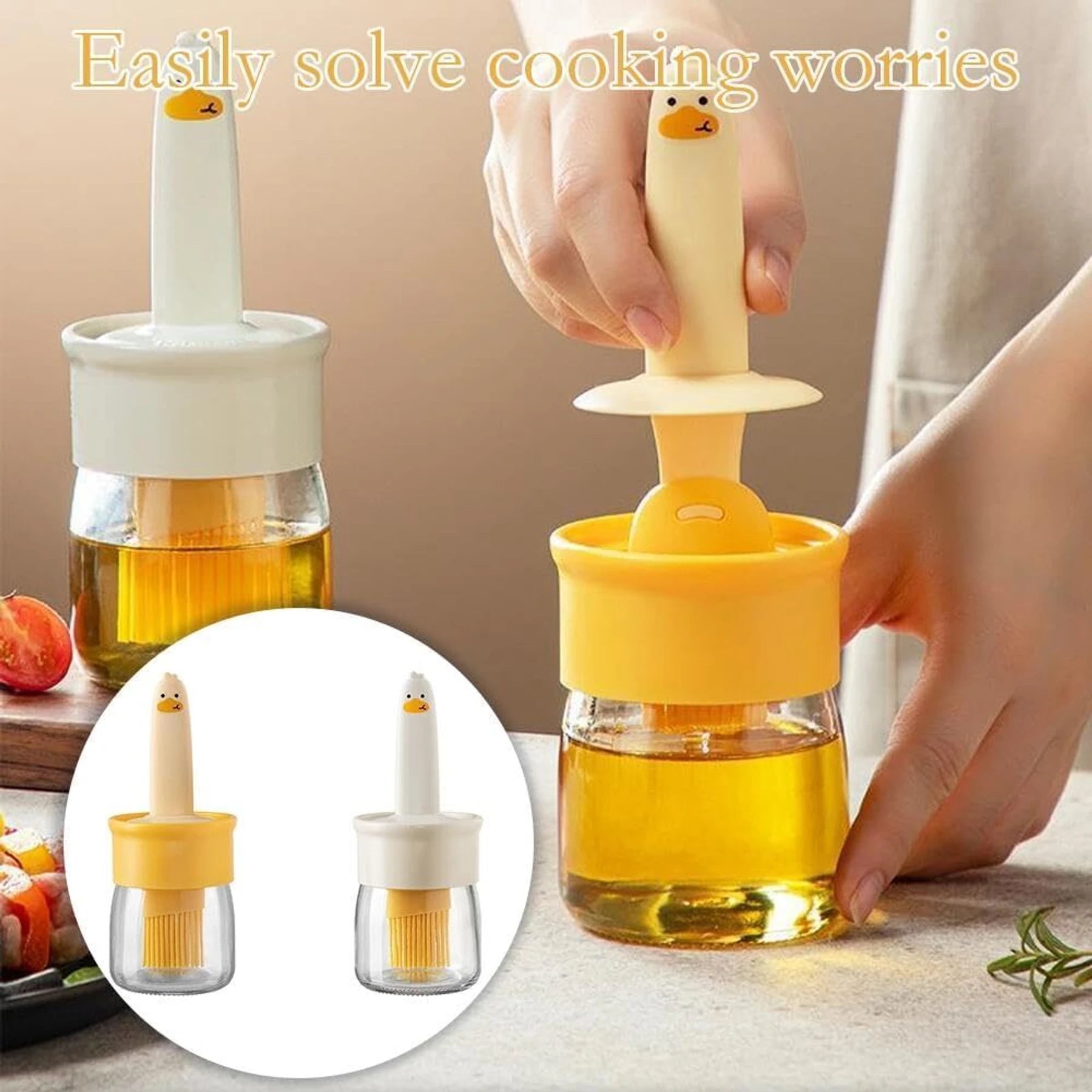 Silicone Basting Brush Bottle Oil Bottle Brush Set Silicon Round Pastry Brush