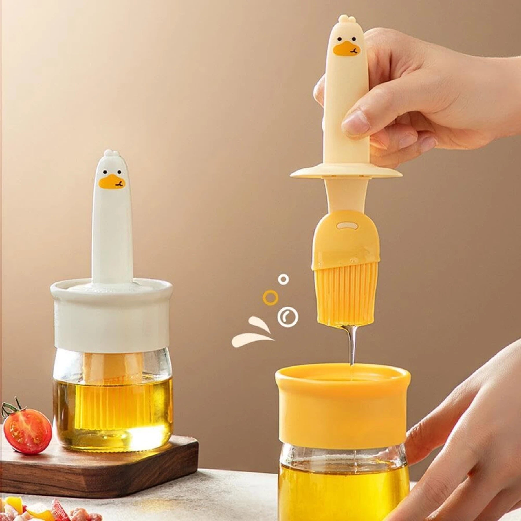 Silicone Basting Brush Bottle Oil Bottle Brush Set Silicon Round Pastry Brush